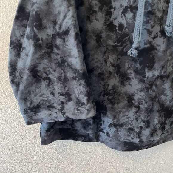 PACT Hoodie Womens M Dark Cloud Bounce Bell Sleeve Sweatshirt Blue Gray Boho - Picture 6 of 14